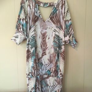 Morena Rosa feather print dress/tunic. Size small.